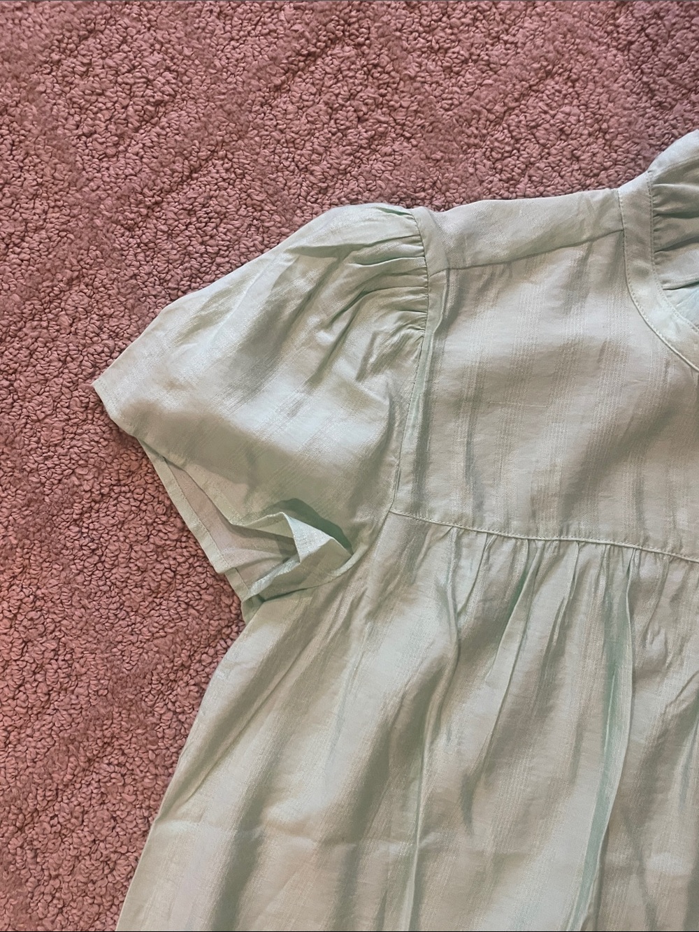 CAbi Mint Ruffle Neck Short Sleeve Blouse - Picture 5 of 5
